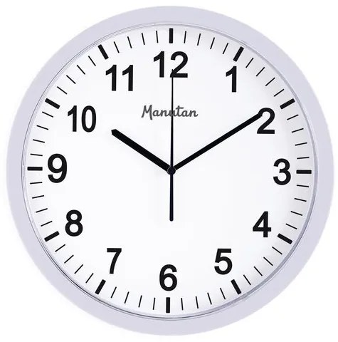 Analógové hodiny RS3 Manutan, autonómne DCF, priemer 30 cm, biele