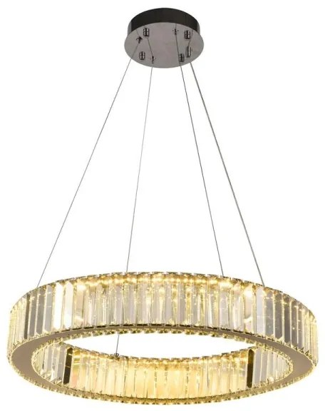 LED Stmievateľný luster na lanku LED/40W/230V 3000-6500K chróm + diaľkové ovládanie