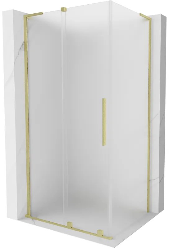 Mexen Velar L, sprchový kút s posuvnými dverami 120 x 80 cm, 8mm sklo námraza, zlatá matná, 871-120-080-33-55