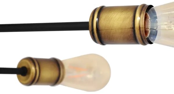 Prisadený luster CAMBRIDGE 6xE27/20W/230V čierna/zlatá