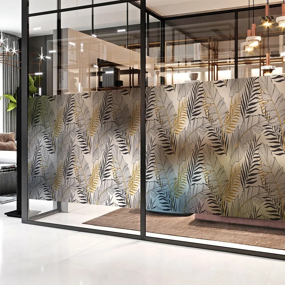 Samolepka na okno 200x40 cm Classy Palm Leaves - Ambiance