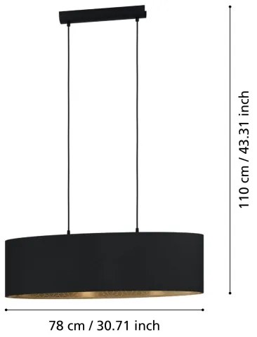 Eglo 900147 - Luster na lanku ZARAGOZA 2xE27/40W/230V