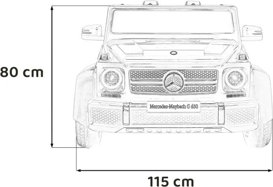 Elektrické autíčko Mercedes Benz MAYBACH G650 červené