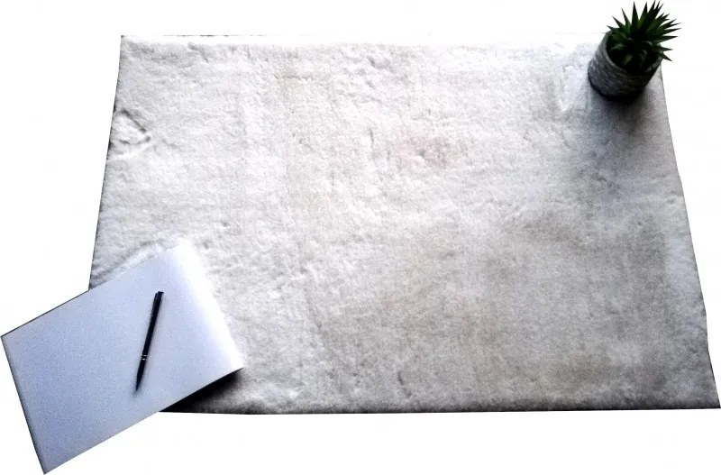 Kusový koberec RABBIT DELUXE - biely - imitácia králičie kožušiny