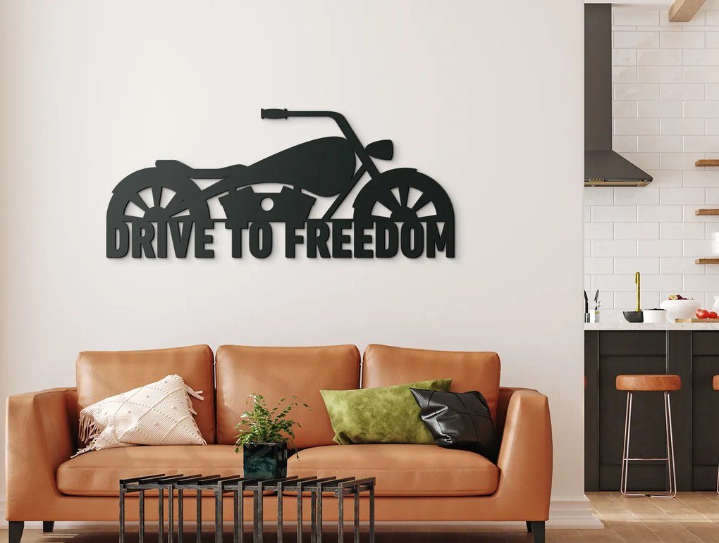 drevko Obraz Harley - Drive to freedom Rozmer obrazu: 28 x 65 cm, Farba dekorácie: Čierna