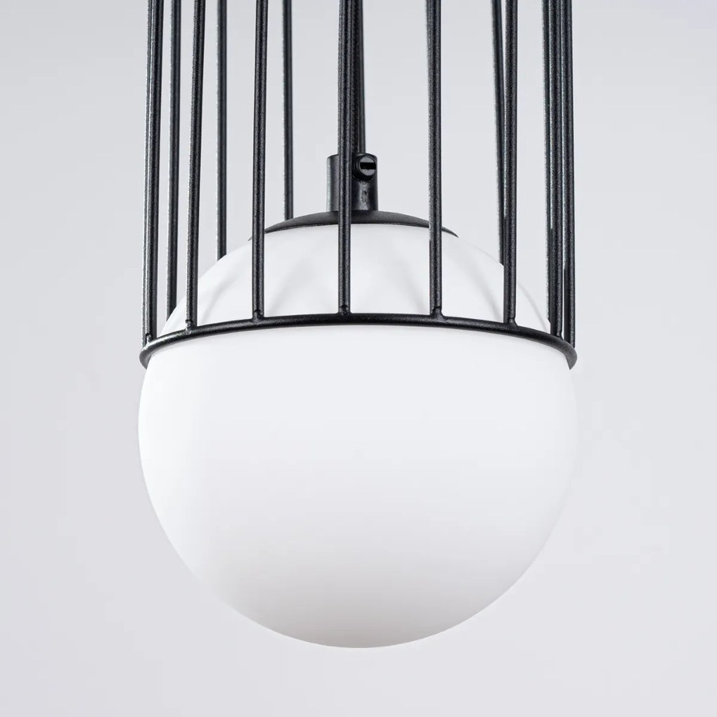 Závesné svietidlo Brina, 1x sklenené/čierne kovové tienidlo