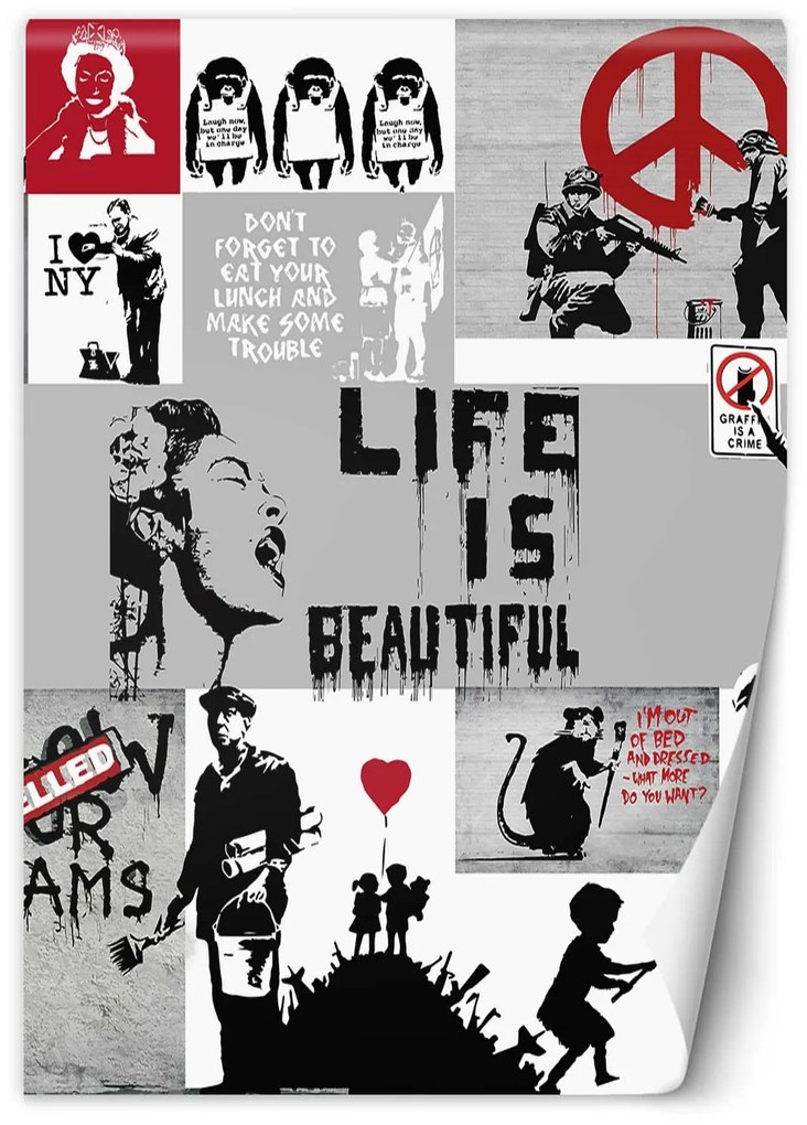 Gario Fototapeta Koláž Banksy Materiál: Vliesová, Rozmery: 200 x 280 cm