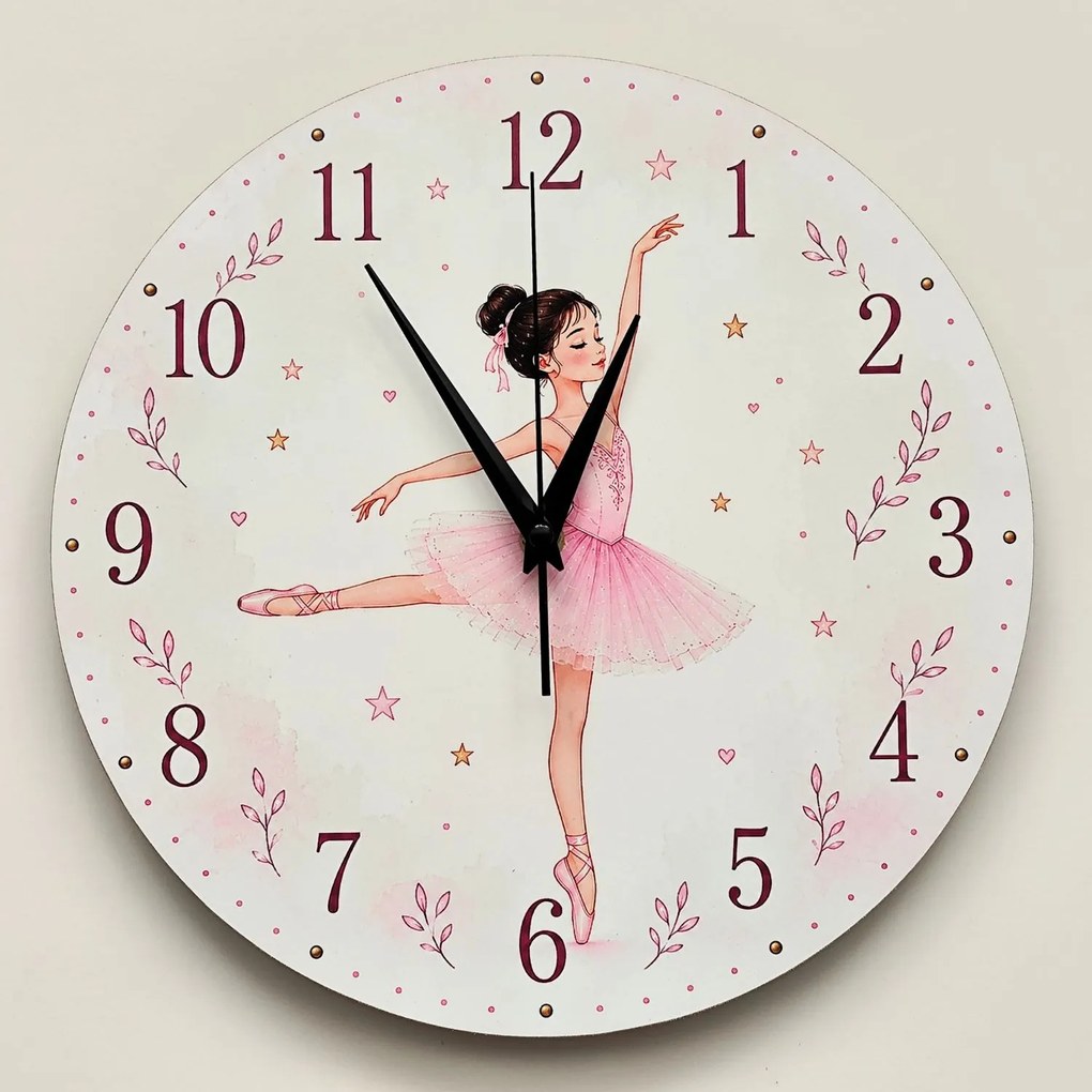 Detské nástenné hodiny s baletkou | BELLA: 30 cm 4790-115216 HLC91094