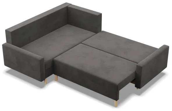 Rohová rozkladacia sedačka BLANK Comfort ľavá, sivá