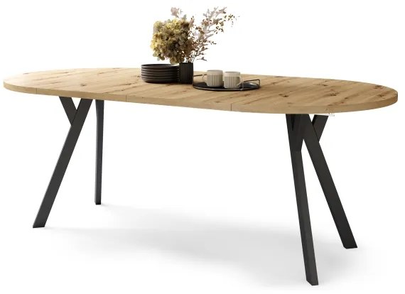 Rozkladací jedálenský stôl ARTUR dub artisan/čierna