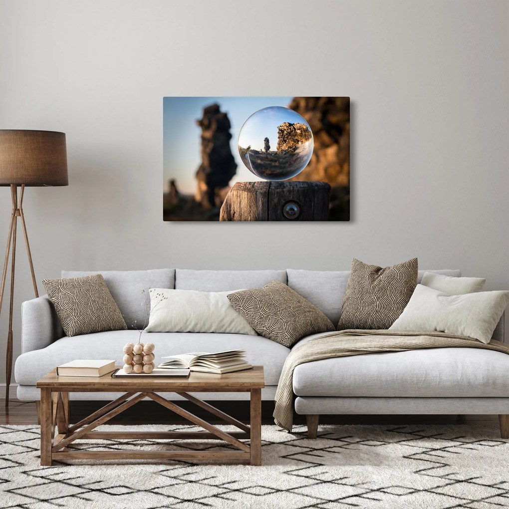 Obraz lupy a krajiny (90x60 cm)