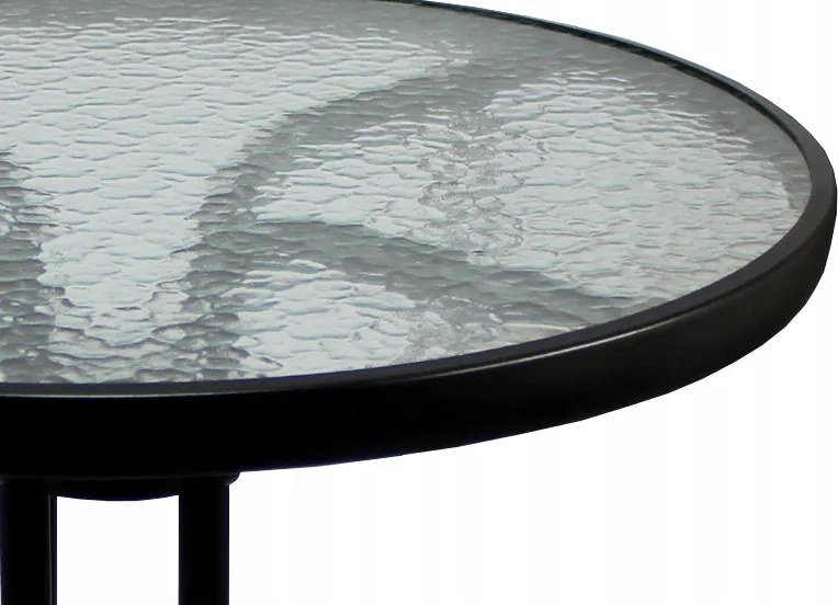 CH Čierny okrúhly záhradný stôl Peon