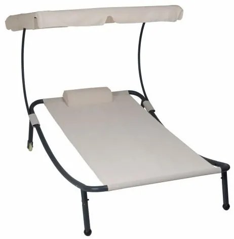 Garthen 60470 Záhradné ležadlo so strieškou a kolieskami - 202 x 139 x 152 cm