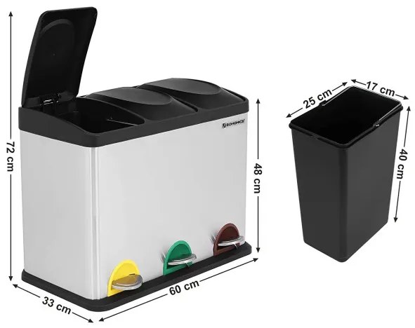 Recyklačný odpadkový kôš LTB45L