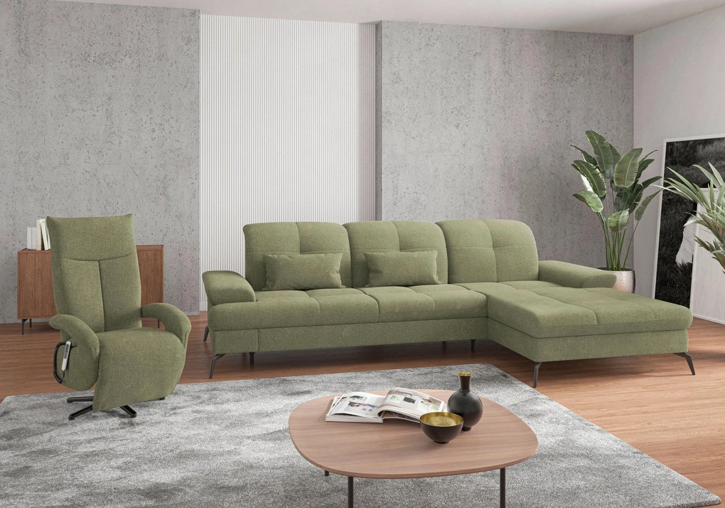 XXXLutz ROHOVÁ SEDAČKA, textil, svetlozelená Sit & More - Sedačky - 000144009905
