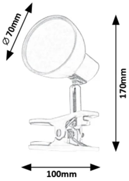 Rabalux 1482 - LED Lampa s klipom NOAH LED/5W/230V