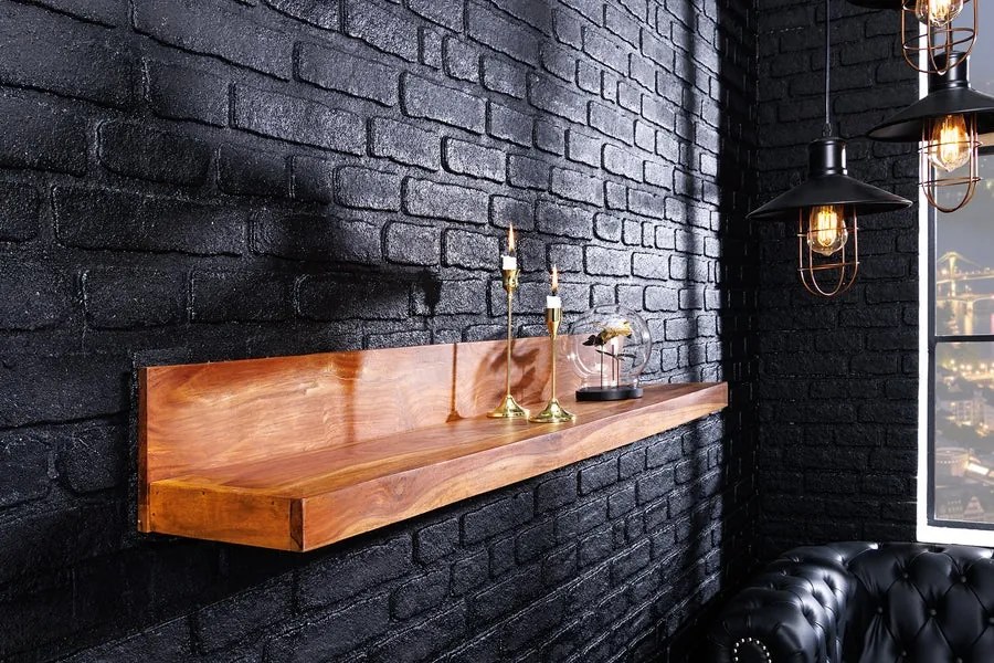 Dizajnová nástenná polica Elegant 80 cm Sheesham