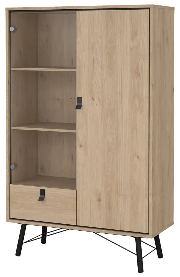 Vitrína v dekore duba v prírodnej farbe 102x162x40 cm Ry – Tvilum