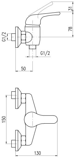 RAV Slezák SA080.5 - Sprchová batéria SAZAVA lesklý chróm
