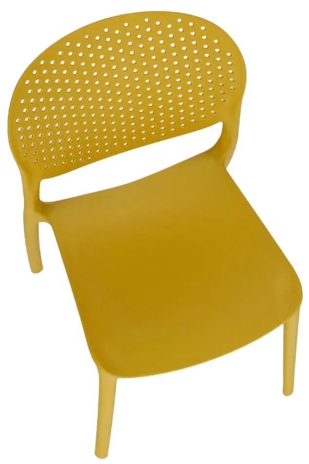 Tempo Kondela Stohovateľná stolička, žltá, FEDRA NEW