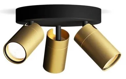 Philips - Kúpeľňové bodové svietidlo IDRIS 3xGU10/5W/230V IP44 čierna/zlatá