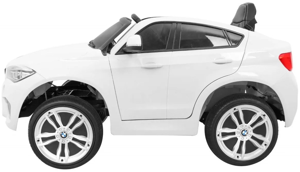 RAMIZ ELEKTRICKÉ AUTÍČKO BMW X6 - NELAKOVANÉ - BIELE - MOTOR 2X45W - BATÉRIA 2 x 6V/7Ah - 2023