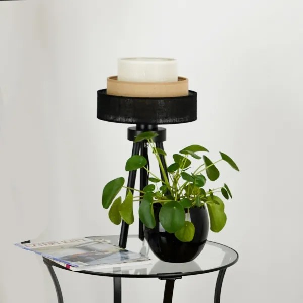 Brilagi - Stolná lampa ASPEN LUNETA 1xE27/15W/230V čierna/béžová/krémová