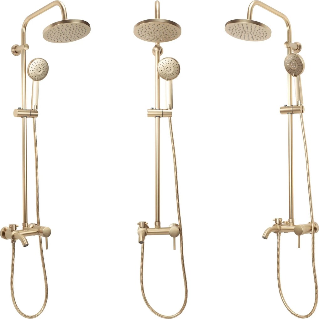 Sprchová súprava Rea LUIS s výtokom do vane - zlatá brúsená