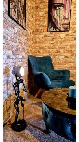 Stojaca lampa industry metal hand made BLACK ROBOT 80*30