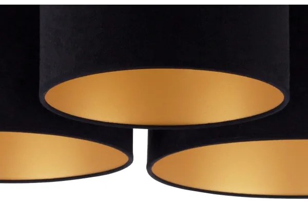 Duolla - Stropné svietidlo ROLLER TRIO 3xE27/60W/230V čierna/zlatá