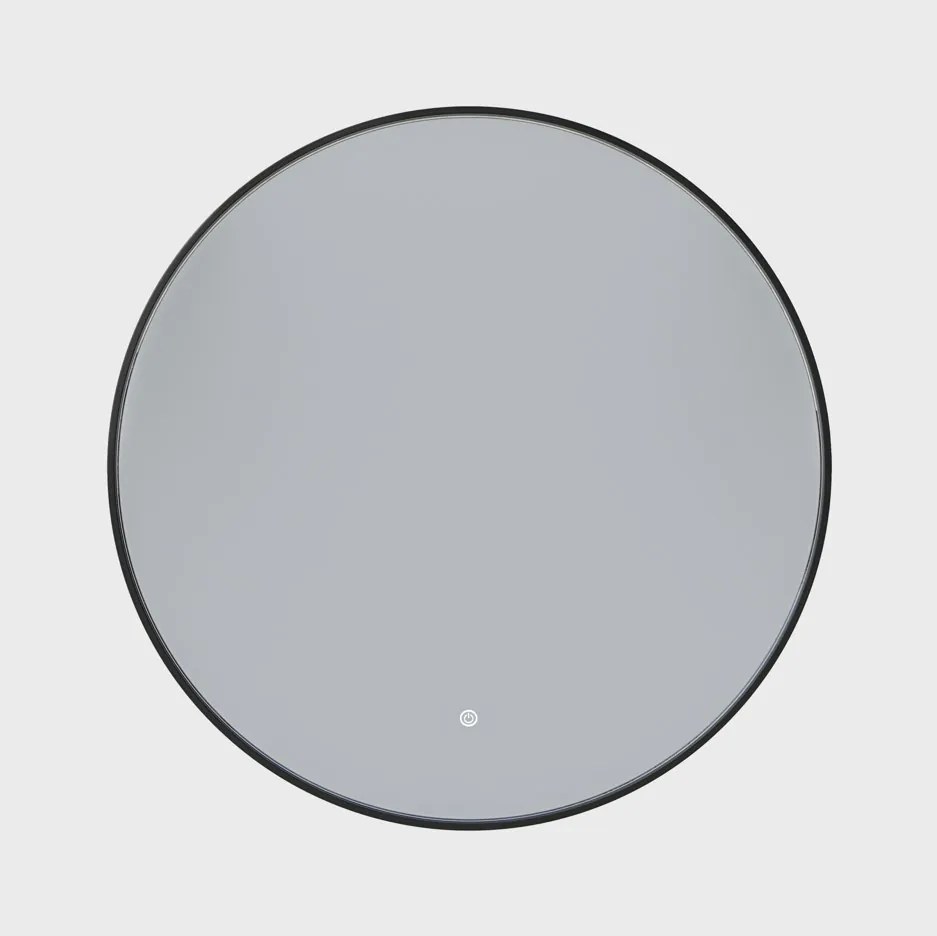 Erga Emma, okrúhle LED zrkadlo 80cm, čierny kovový rám, 1840 lm, 6500K, zadné osvetlenie, ERG-V01-201-8080-BK