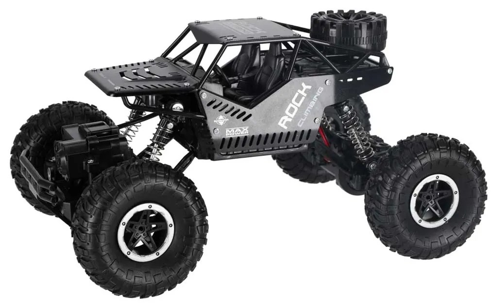 KIK Diaľkovo ovládané RC Horolezecké auto 4x4 Crawler 2v1 (pásy/kolesá) čierne 2,4 GHz