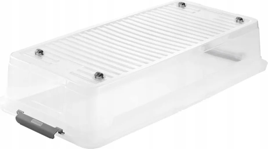 2. akosť - Úložný box s vekom a kolieskami pod posteľ, KEEEPER CLIPBOX LEO 33L, 77 x 38 x 16 cm