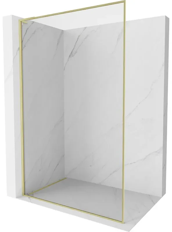 Mexen, Mexen Kioto-XF L sprchová stena s rámom 110 x 202 cm, priehľadná 10 mm, brúsené zlato - 800-110-174-55-00-XF