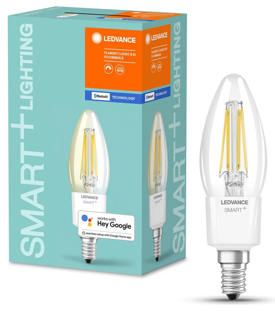 LEDVANCE Inteligentná LED žiarovka SMART+ BT, E14, B40, 4W, 470lm, 2700K, teplá biela