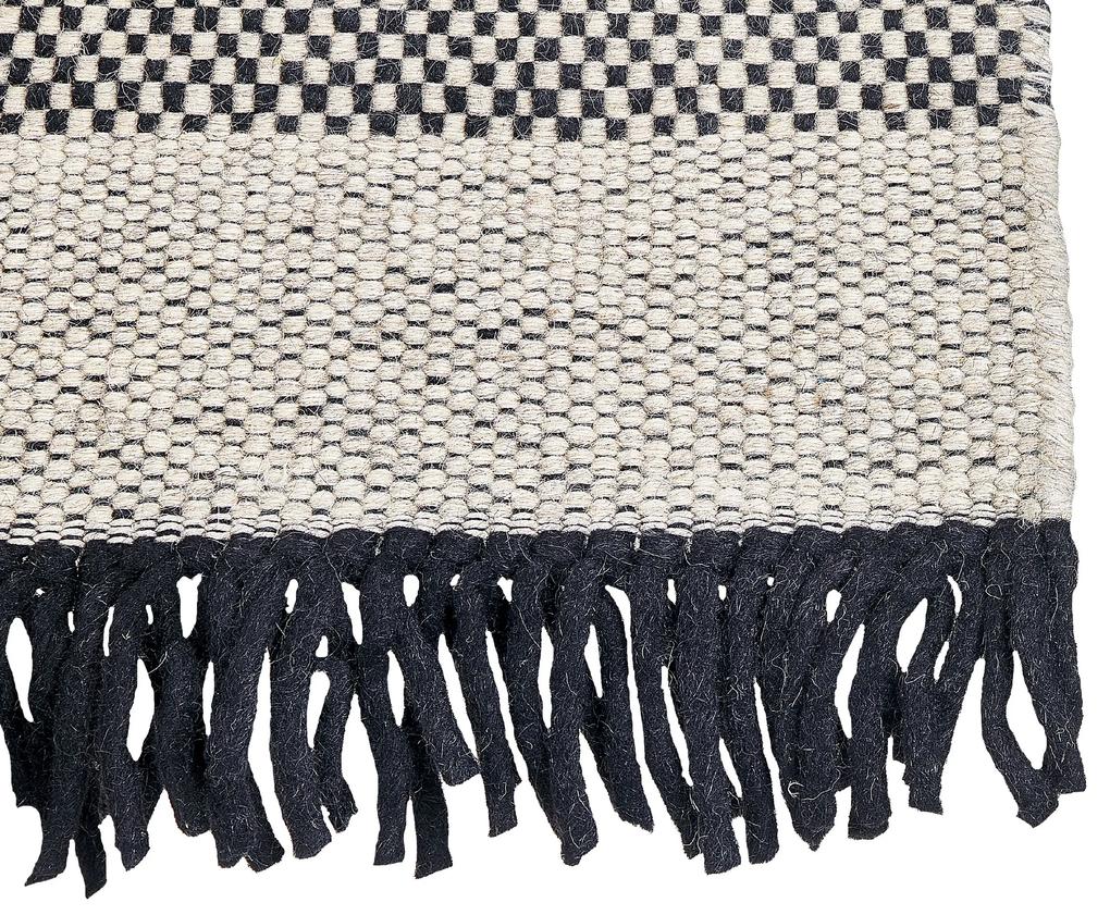 Vlnený koberec 80 x 150 cm béžová/čierna YAZLIK Beliani