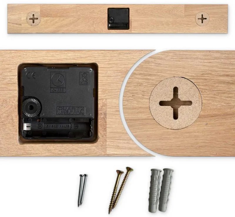Minimalistické drevené nástenné hodiny v prírodnom I SENTOP MAS019-OSMO-3041