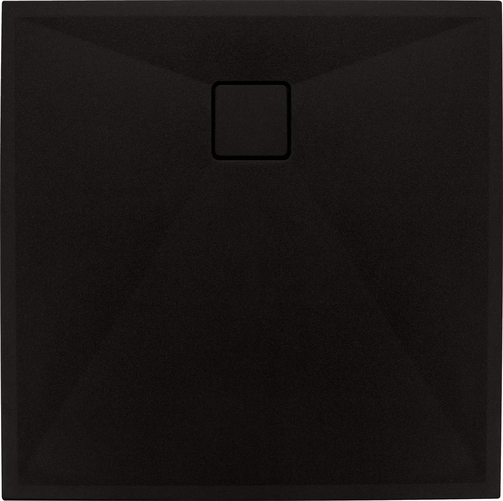 Deante Correo, štvorcová granitová sprchová vanička 90x90x3,5 cm, čierna, KQR_N41B