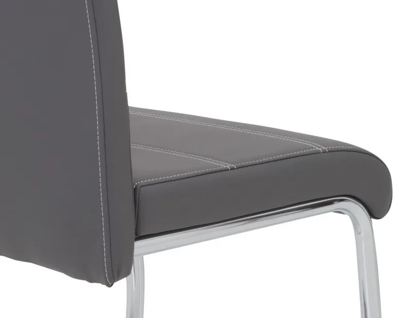 Jedálenská stolička Flora, šedá ekokoža