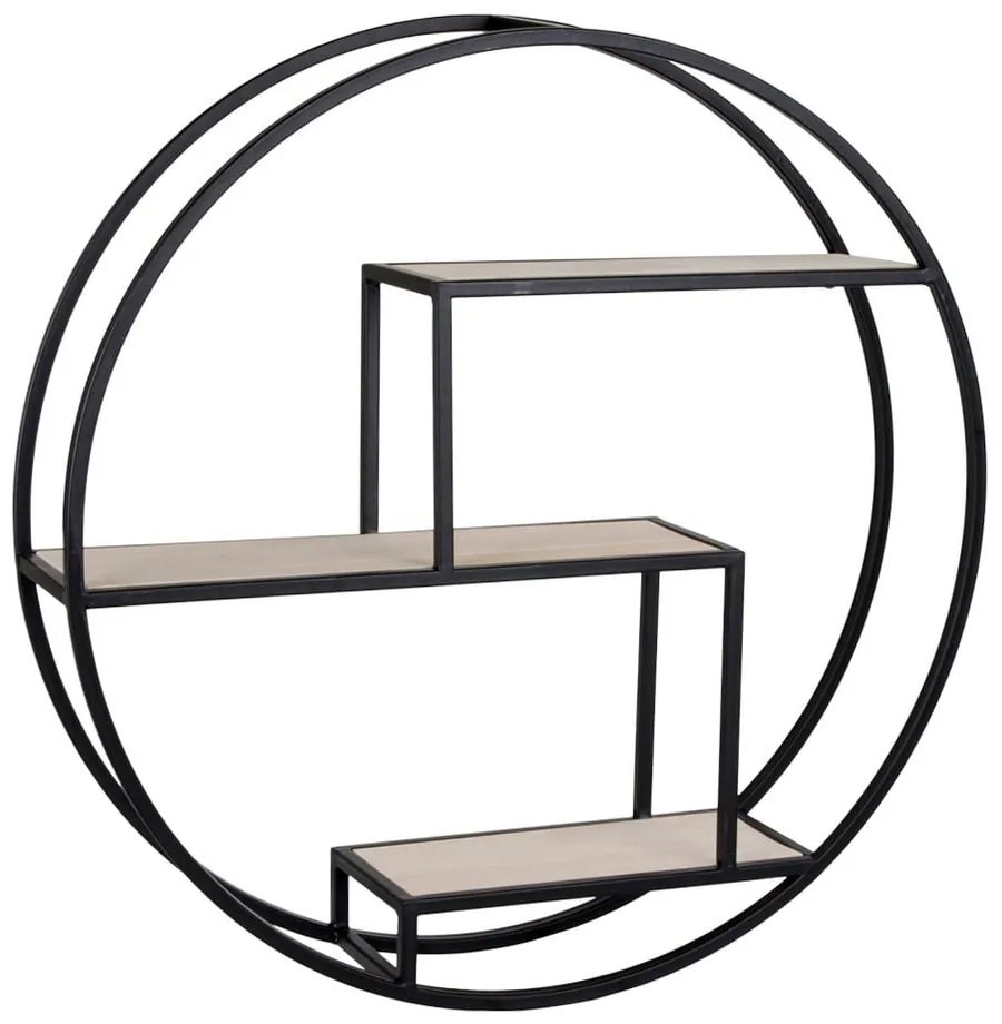 Čierna/v prírodnej farbe poschodová polica z masívu paulownie 62 cm Rotterdam – House Nordic
