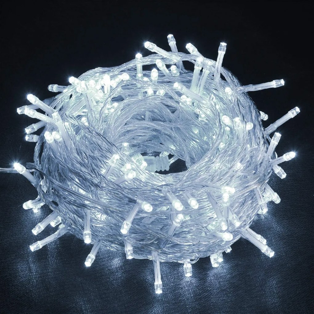 Vianočné svetielka LED záclona FLASH studená biela 300 LED