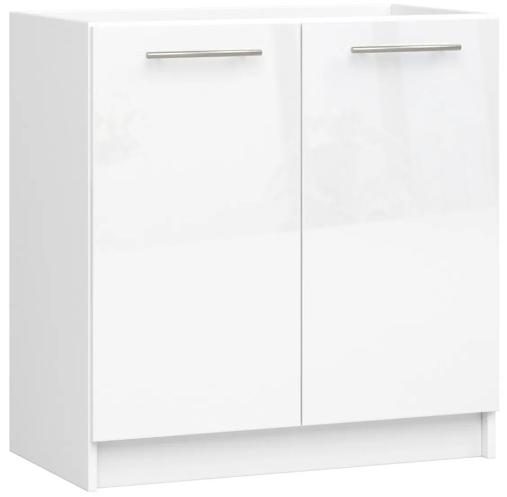 Kuchynská skrinka pod drez Olivie S 80 cm biela/biely lesk