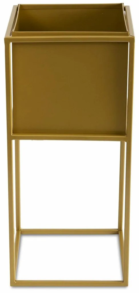 KOVOVÝ KVETINÁČ SO STOJANOM PLAIN 50X24 CM ZLATÁ