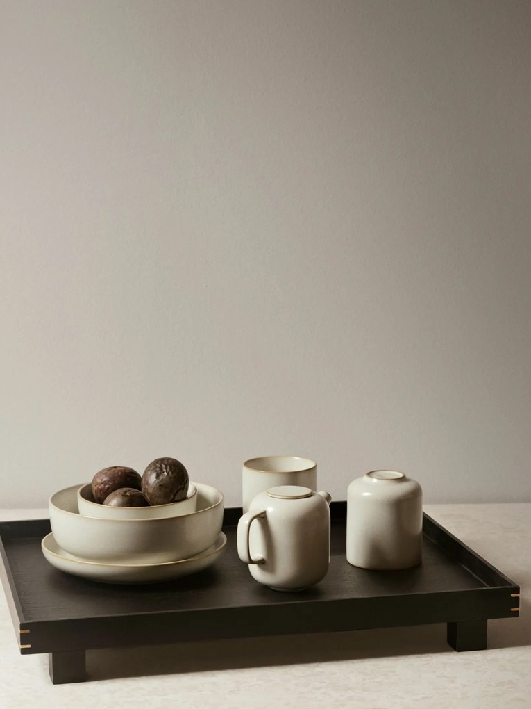 ferm Living Jedálenská misa Sekki kamenina krémová 18 cm
