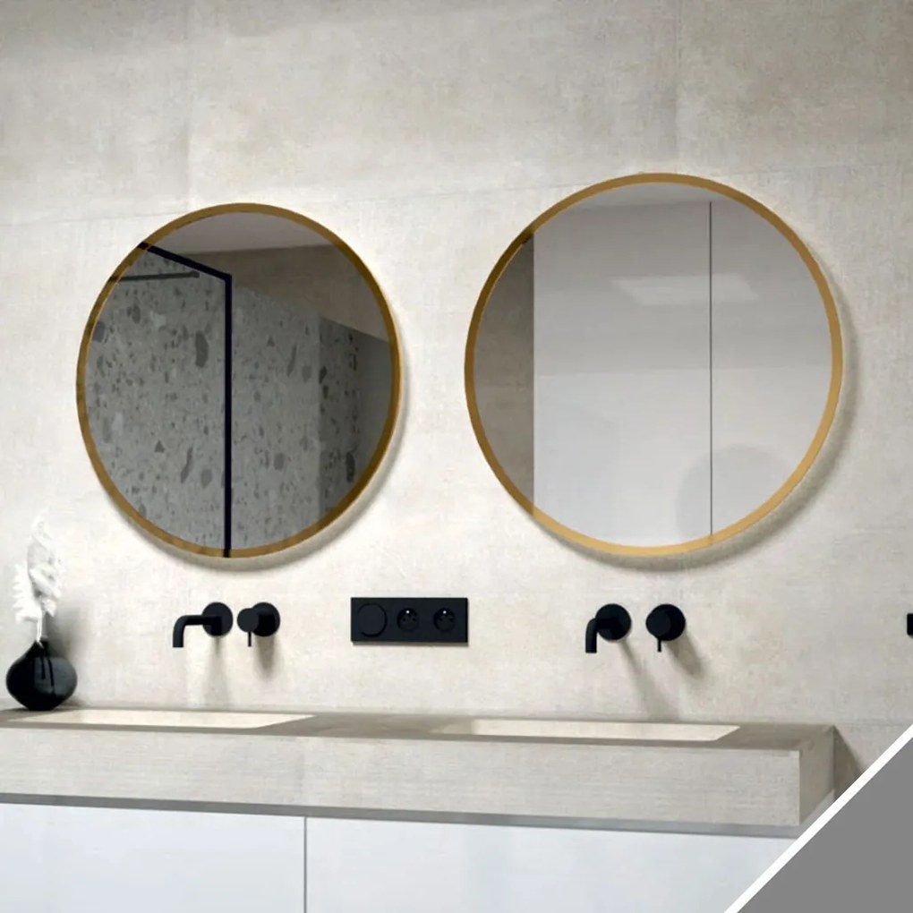 Comodo Zrkadlo v striebornom kovovom ráme s LED podsvietením po obvode Nikoletta LED 17 ALU KÚPEĽŇOVÝ NÁBYTOK-Typ: bez vypínača, KÚPEĽŇOVÝ NÁBYTOK-Ro…