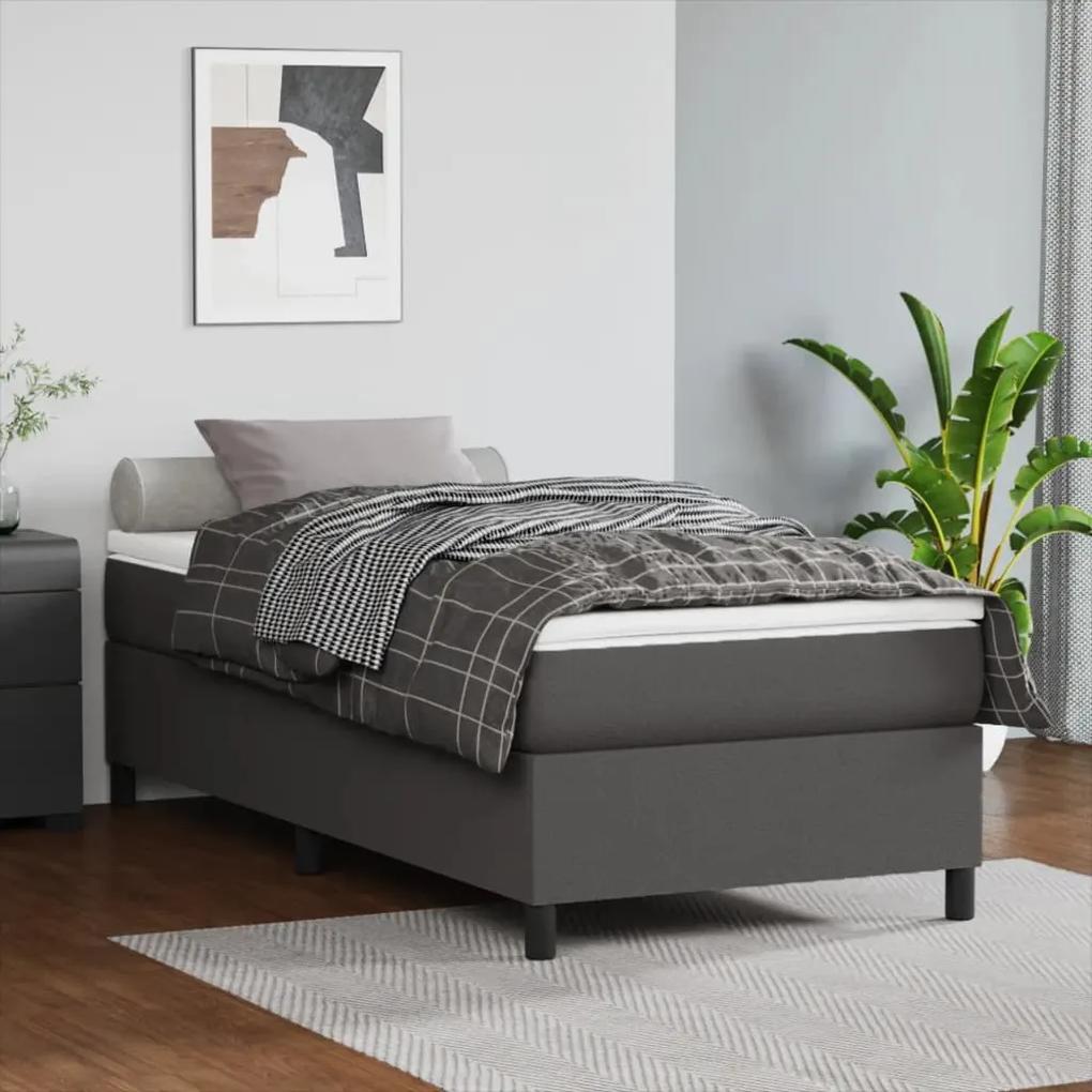 Boxspring posteľ s matracom sivá 90x200 cm umelá koža 3144588