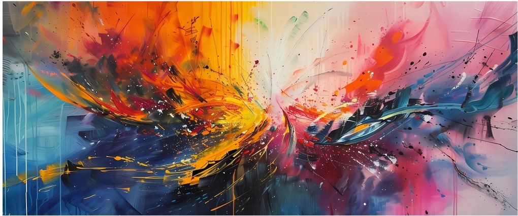 Obraz - Farebná abstrakcia (120x50 cm)