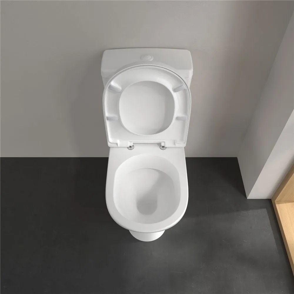 VILLEROY &amp; BOCH O.novo WC misa kombi s hlbokým splachovaním, spodný odpad, 360 x 670 mm, biela alpská, s povrchom CeramicPlus, 566101R1