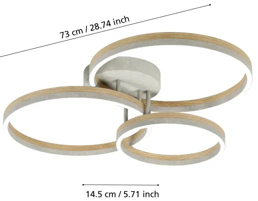 Eglo 39895 -LED Stmievateľný prisadený luster CADINARO LED/12,5W/230V + 2xLED/15,5