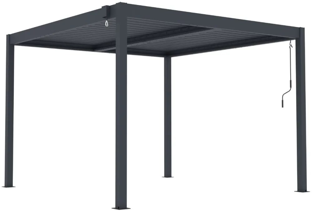 ZÁHRADNÉ KOMBO bioklimatická pergola s lamelami BestBerg BBP-9G + záhradný jedálenský set 4+1 BestBerg BBGF-62BK